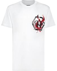 Philipp Plein - Logo Flame-print Cotton T-shirt - Lyst