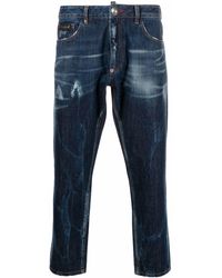 Philipp Plein - Jeans crop con effetto vissuto - Lyst