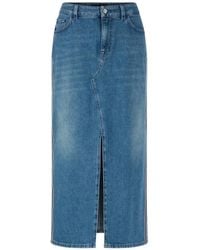 Marc Cain - Jupe Fendue Faharia À Patch Logo À Coupe Mi-Longue - Lyst