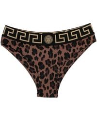 Versace - Leopard-Print Bikini Bottoms - Lyst