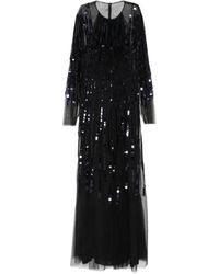 Alberta Ferretti - Sequin-Embellished Tulle Maxi Dress - Lyst
