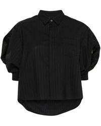 Sacai - Pinstripe Cropped Shirt - Lyst