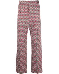 Needles - Floral-jacquard Straight Trousers - Lyst
