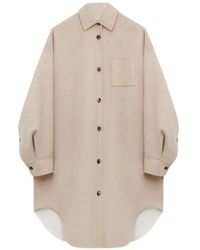 Loewe - 6820 Sandstone Wool Cashmere Coat - Lyst