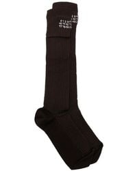 MM6 by Maison Margiela - Logo-Print Ribbed Socks - Lyst