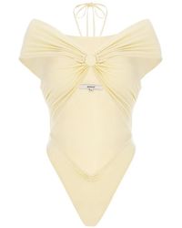 MANURI - Eleni Cut-Out Off-Shoulder Bodysuit - Lyst