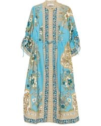 ALÉMAIS - Cassie Pool Floral-Print Drawstring Midi Dress - Lyst