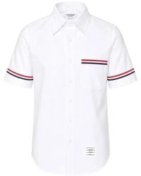 Thom Browne - Rwb-Stripe Short-Sleeve Shirt - Lyst
