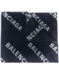 Balenciaga - Logo-print Wool Scarf - Lyst