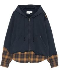 Feng Chen Wang - Hoodie Zippé À Effet Usé Et Superposé - Lyst