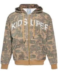 Kidsuper - Hoodie À Ornements Et Motif Face Camo - Lyst