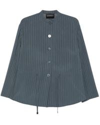 Emporio Armani - Veste Boutonnée À Fines Rayures - Lyst