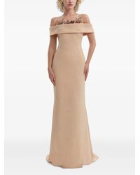 Gemy Maalouf - Floral-Beaded Off-Shoulder Dress - Lyst