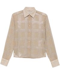 Ermanno Scervino - Rhinestone-Embellished Check-Pattern Shirt - Lyst