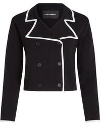 KARL LAGERFELD - Double-Breasted Cardigan - Lyst