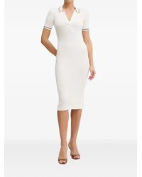 ARMANI EXCHANGE - Cable-Knit Polo-Collar Midi Dress - Lyst