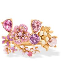 Oscar de la Renta - Flower Garden Crystal-embellished Ring - Lyst