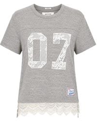 Mother - The Footballer Lace-Trim T-Shirt - Lyst