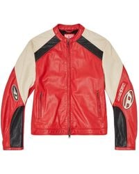 DIESEL - Veste De Moto En Cuir - Lyst