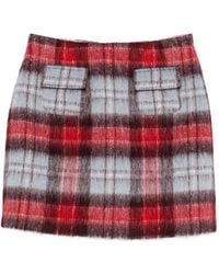 N°21 - Flap-Pocket Checked Mini Skirt - Lyst