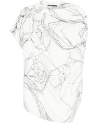 Fabiana Filippi - Floral-Print Draped Top - Lyst