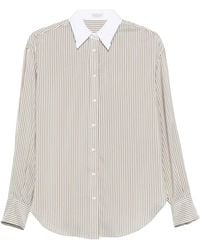 Brunello Cucinelli - Striped Silk Shirt - Lyst