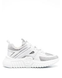 Philipp Plein - Leather Rhinestone-Embellished Runner Sneakers - Lyst