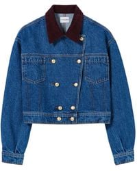 Claudie Pierlot - Double-Breasted Denim Jacket - Lyst