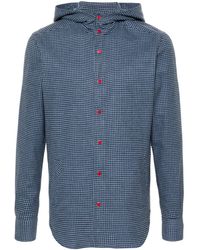 Kiton - Camisa a cuadros gingham con capucha - Lyst
