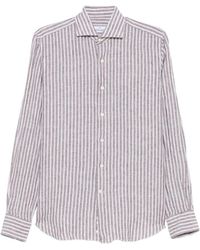 Alessandro Gherardi - Vertical-Stripes Linen Shirt - Lyst