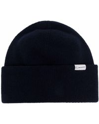 Woolrich - Logo-patch Knitted Beanie - Lyst