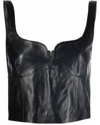 Manokhi - Cropped Leather Vest - Lyst