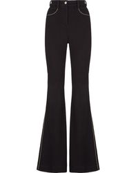 Fendi Contrasting Stitching Flared Jeans - Black