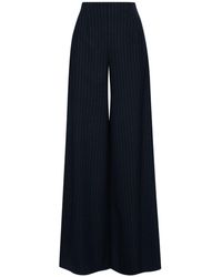 Oscar de la Renta - Vertical-stripe Wool-blend Trousers - Lyst