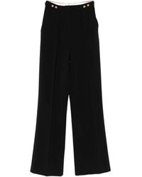 Elisabetta Franchi - Pantalon Plissé À Boutons Dorés - Lyst