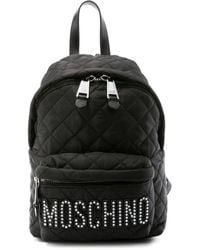 Moschino - Logo-embellished Quilted Backpack - Lyst