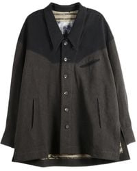 Ziggy Chen - Panelled Button-Up Jacket - Lyst