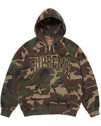 Supreme - Raglan Hoodie Met Rits Met Gekreukt Effect - Lyst