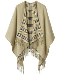Burberry - Vintage Check Reversible Wool Cape - Lyst