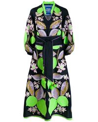 Yuliya Magdych Jurk Met Citroenprint - Blauw