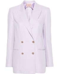 Twin Set - Double-breasted Logo-plaque Blazer - Lyst