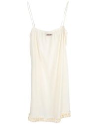 Miu Miu - Embroidered Marocain Crepe Dress - Lyst