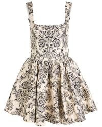 Alice + Olivia - Guinevere Bustier Floral-Jacquard Woven Mini Dress - Lyst