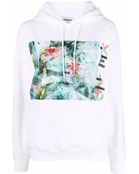 KENZO - Abstract-Pattern Print Hoodie - Lyst