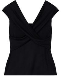 Emporio Armani - Criss-Crossed, Stretch-Jersey Top - Lyst