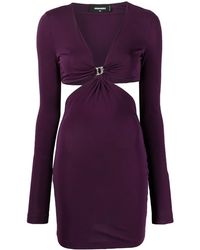 DSquared² - Cut-Out Detail V-Neck Minidress - Lyst