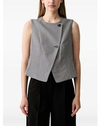 DKNY - Houndstooth-Pattern Wrap-Style Top - Lyst