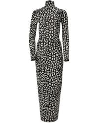 Carolina Herrera - Leopard-Patterned Jacquard Maxi Dress - Lyst
