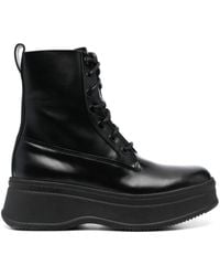 Calvin Klein - 55mm Lace-up Leather Boots - Lyst