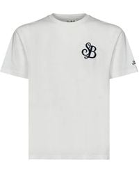 MC2 Saint Barth - Off- Arnott Organic Cotton T-Shirt With Sb Legacy Monogram Embroidery - Lyst